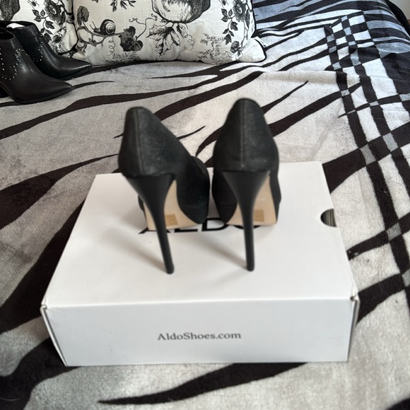 Black Sparkle Platform Shoes - Picture 2 of 5